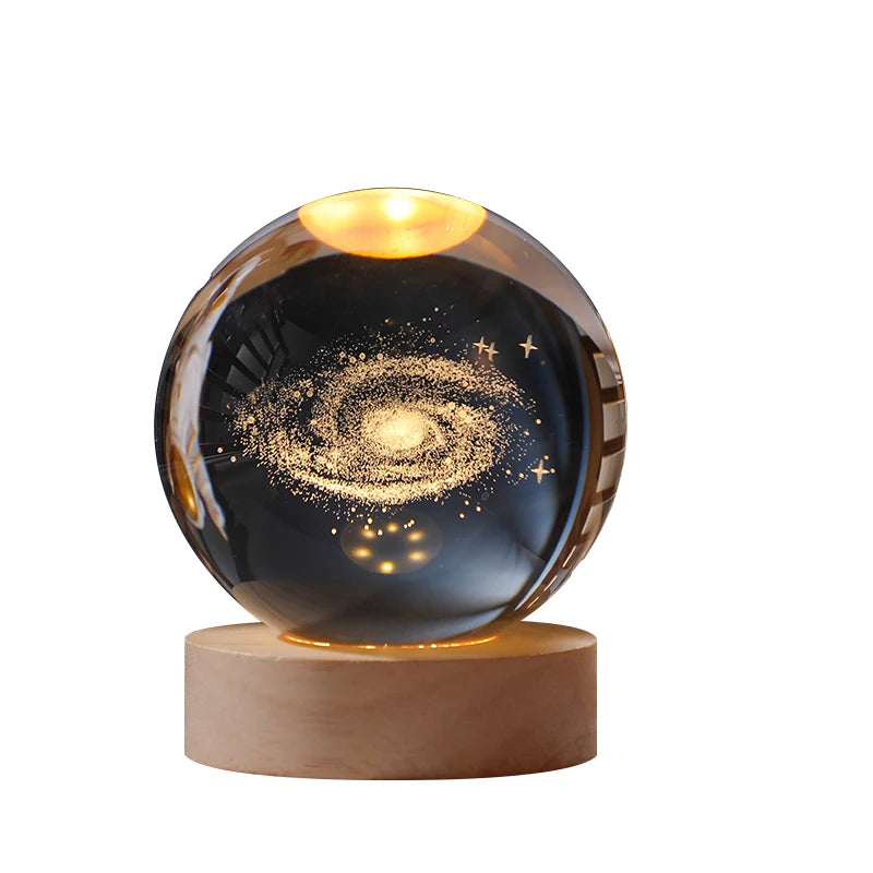 LED Night Light Milky Way Galaxy Solar System Crystal Ball Night Lamp Ambient Light