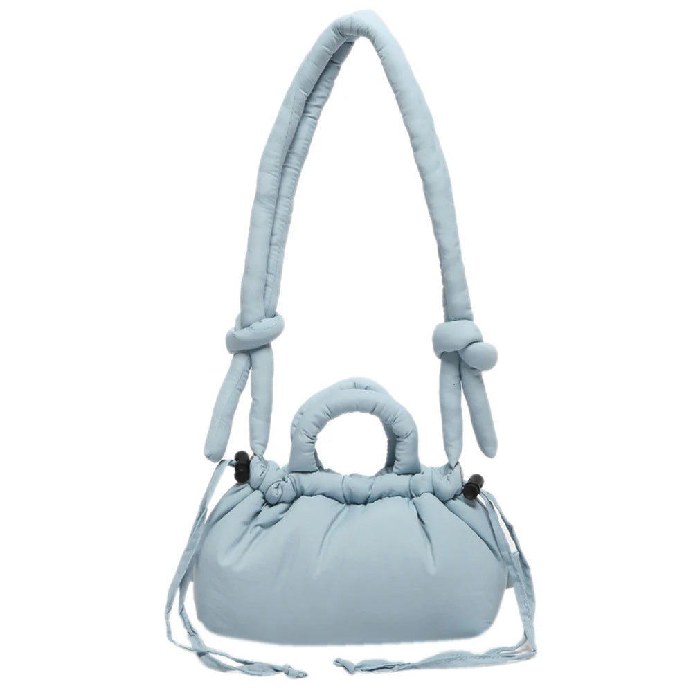 Puffer Tote Bag for Women Lightweight Down Cotton Padded Crossbody Bag Large Capacity