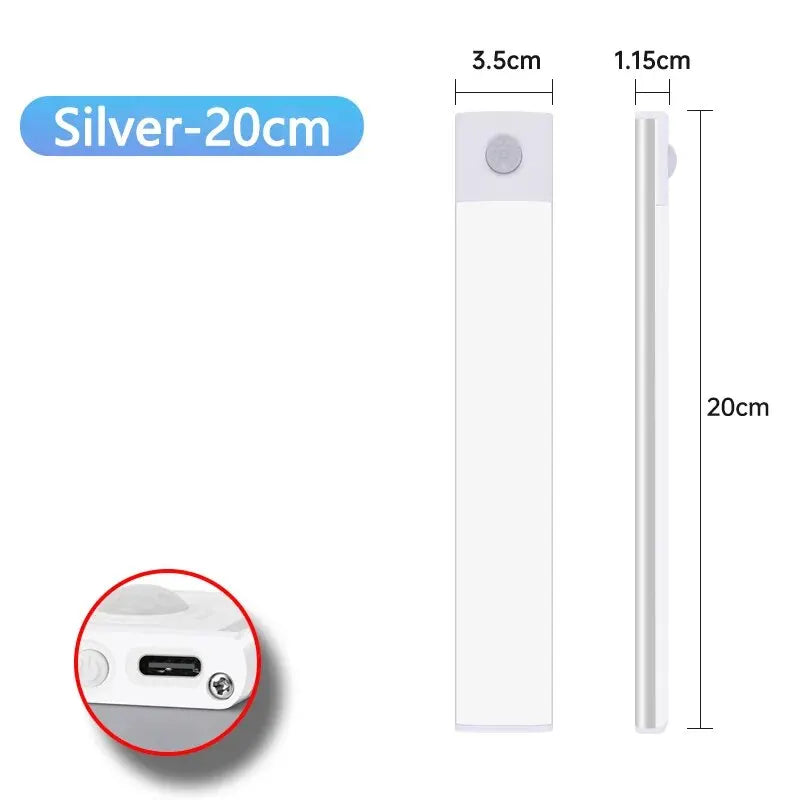 LED Cabinet Light USB Type-C Rechargeable Motion Sensor Led Lamp 10cm/20cm/30cm/40cm/50cm