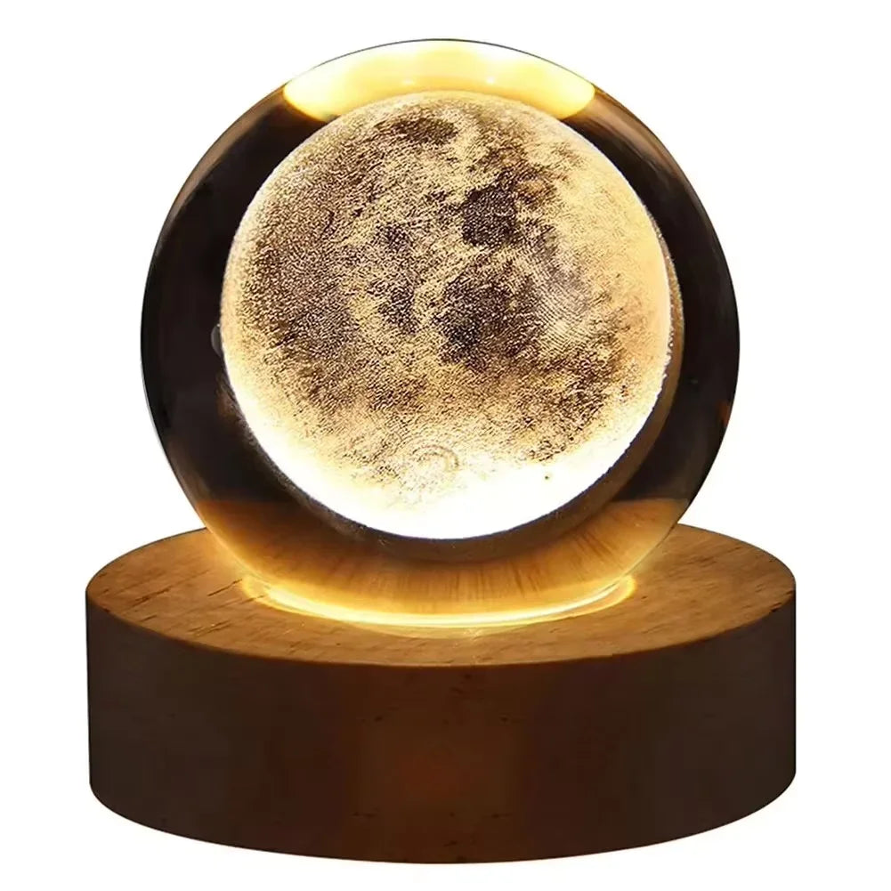 6cm Night Light Milky Way Galaxy Solar System Crystal Ball Night Lamp Ambient LED Light
