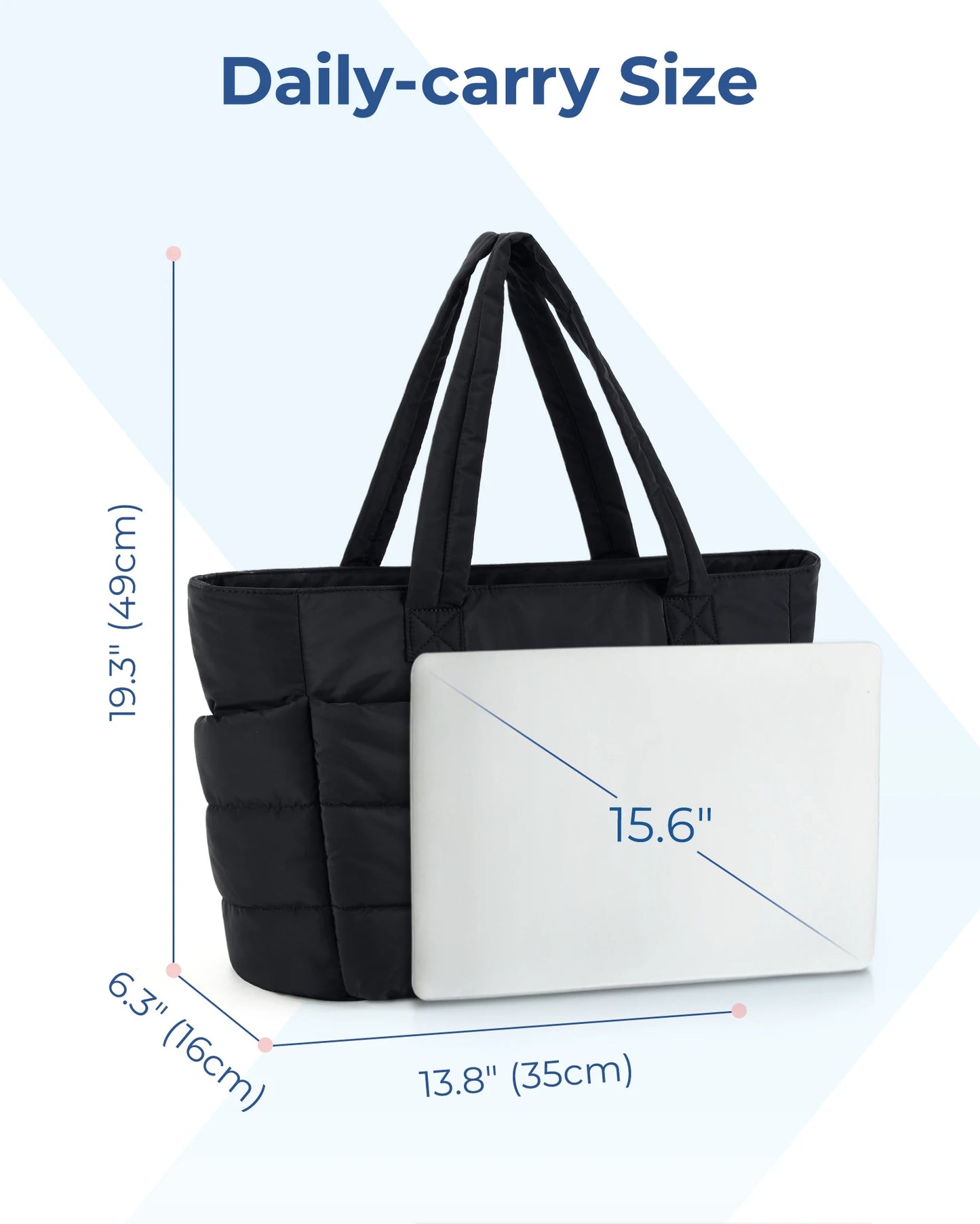 Tote Bag Puffy Padded Bags Leisure Commuting Handbag Large Capacity Storage Organizer