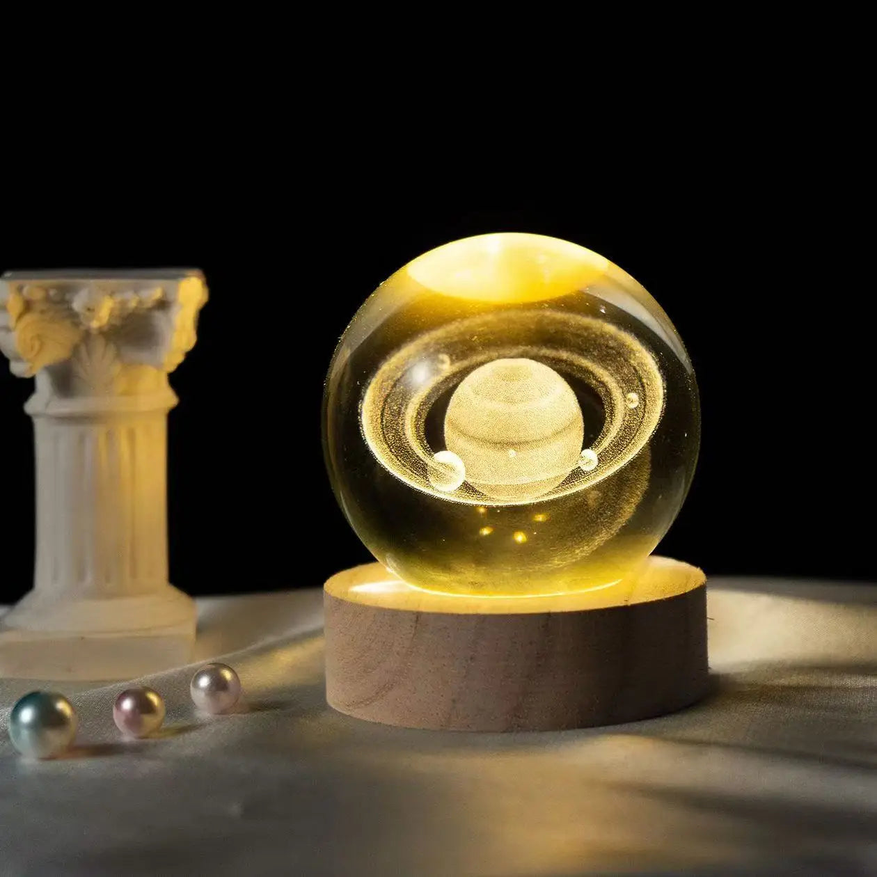 6CM 3D Crystal Ball Lamp With Galaxy And Planetary Projection USB Night Light For Bedroom Decor Plasma Ball Gift