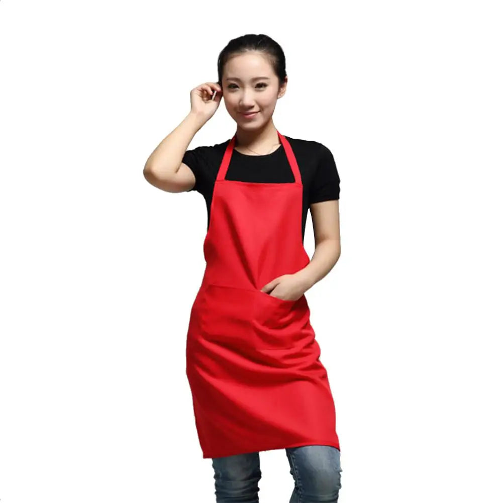 Polyester + Cotton Blend Sleeveless Apron With Big Pocket