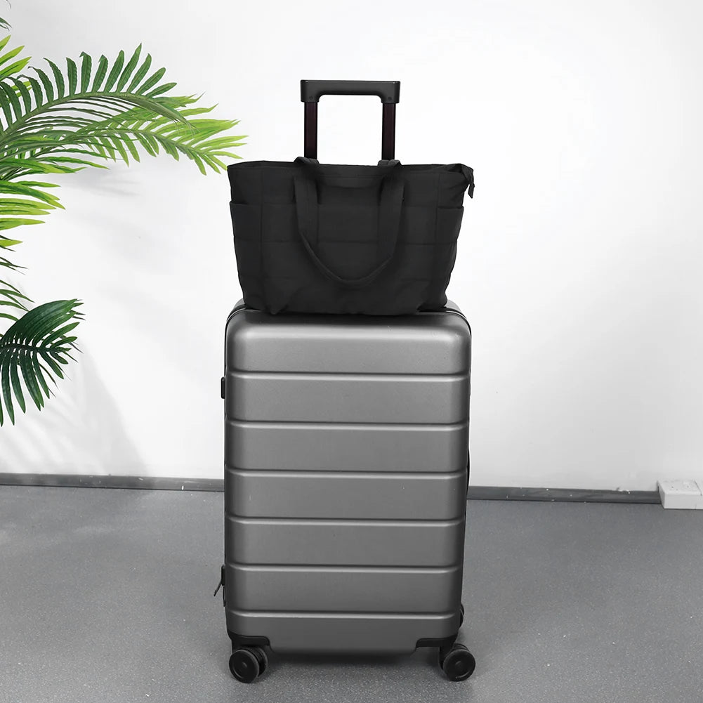 Puffer Tote Bag for Women Lightweight Down Cotton Padded Crossbody Bag Large Capacity