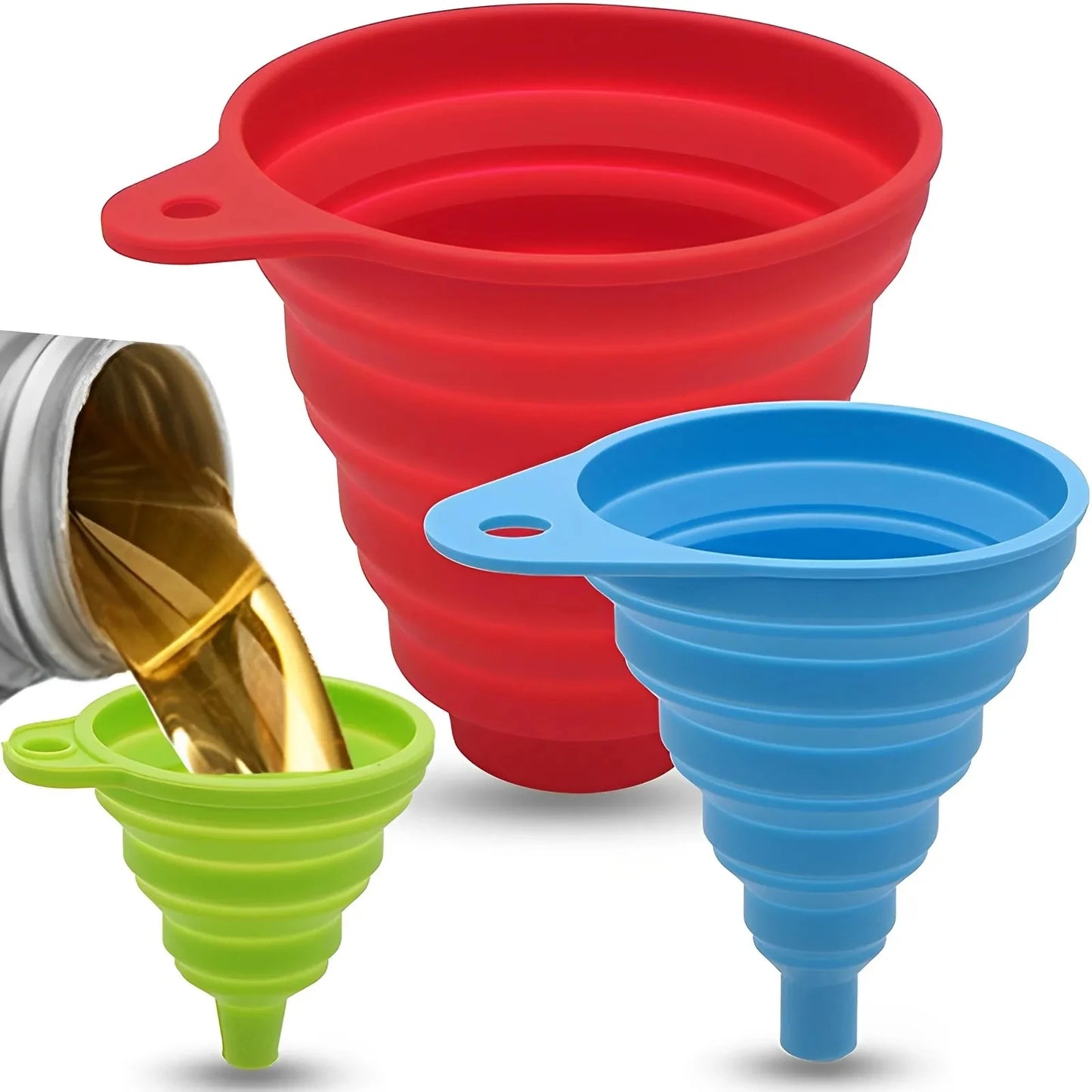 Foldable Silicone Collapsible Funnels