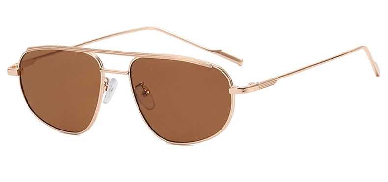 Retro Alloy Vintage Small Metal Frame Pilot Punk Double Ridge Sun Glasses