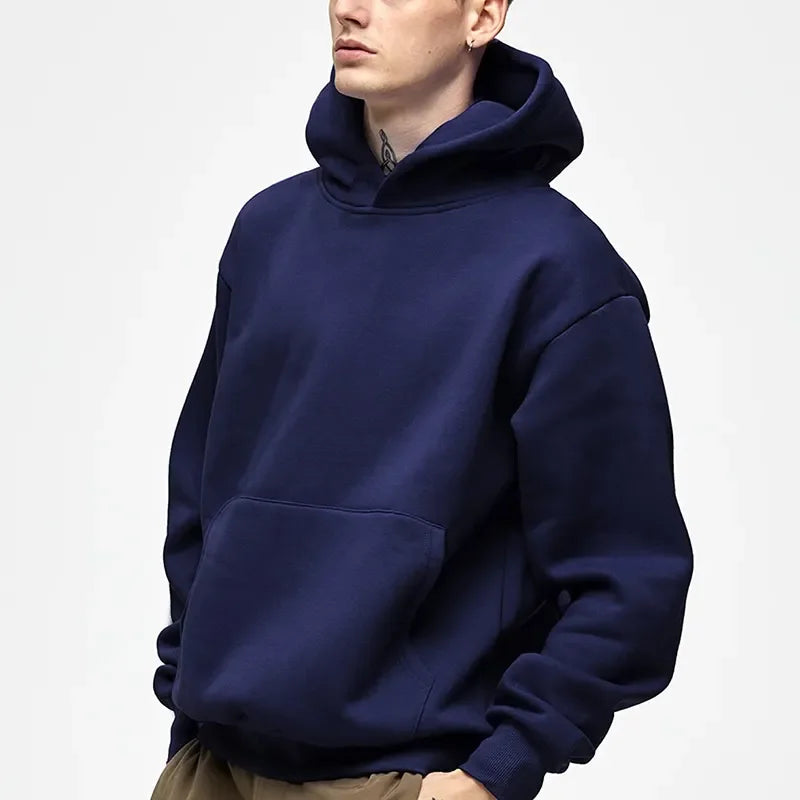 500GSM Heavy Weight Hoodies Casual Thick Cotton Solid Color