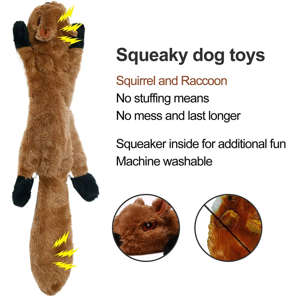 Funny Durable Plush Simulated Crinkle Animal No Stuffing Dog Toy with Squeakers
