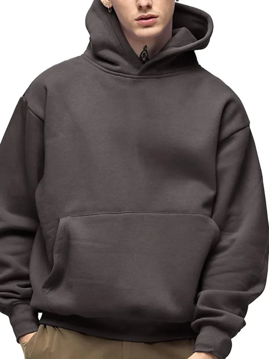 500GSM Heavy Weight Hoodies Casual Thick Cotton Solid Color