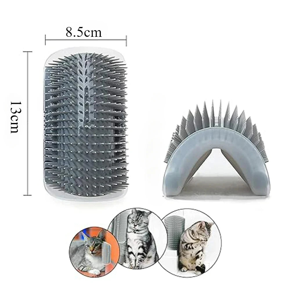 Cat Brush Comb Massage Self Groomer with Catnip