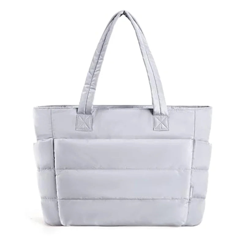 The Bubble Tote Bag Cotton Padded Quilting Puffy Shoulder Purse