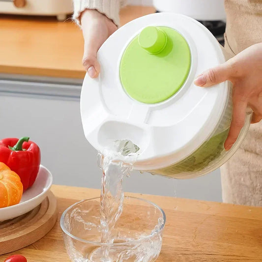 Salad Spinner for Leafy Vegetables, Greens Drainer Strainer Crisper Tool