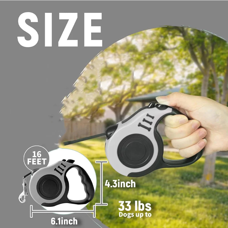 Retractable Dog Leash - 5m Automatic Strong Nylon Lead For Small/Medium Dogs & Cats, Durable Pet Traction Rope
