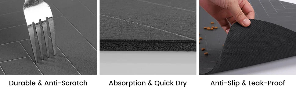 Pet Feeding Mat-Absorbent Pet Placemat for Food and Water Bowl, with Waterproof Rubber Backing, Quick Dry Water Mat