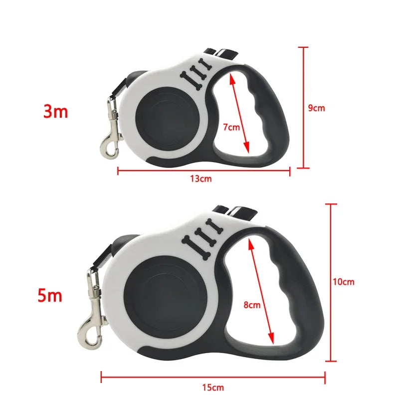 Retractable Dog Leash - 5m Automatic Strong Nylon Lead For Small/Medium Dogs & Cats, Durable Pet Traction Rope