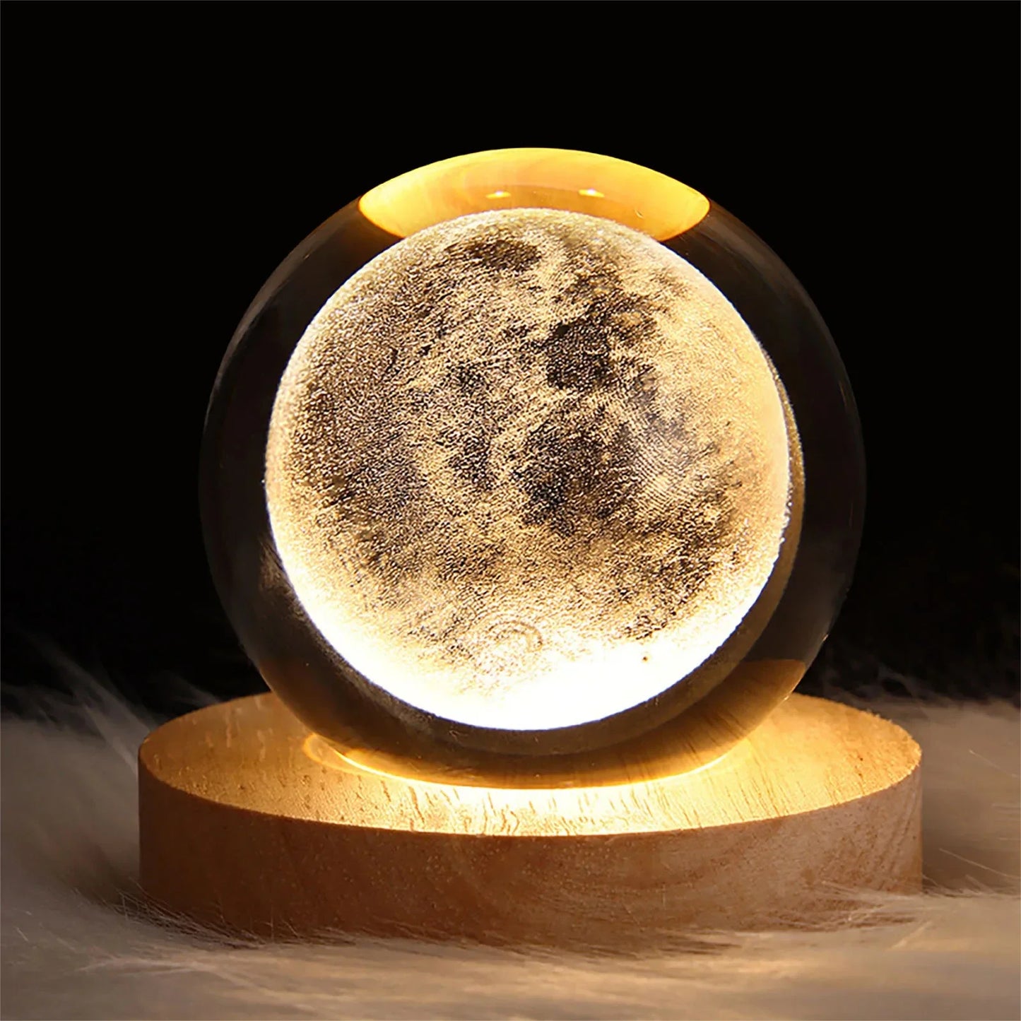 6cm Night Light Milky Way Galaxy Solar System Crystal Ball Night Lamp Ambient LED Light