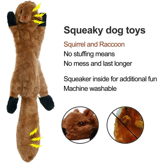 Funny Durable Plush Simulated Crinkle Animal No Stuffing Dog Toy with Squeakers