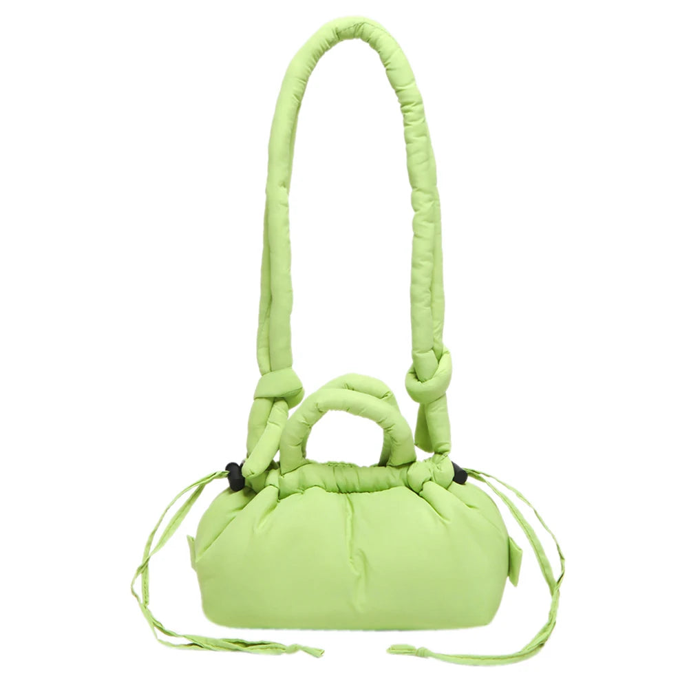 Puffer Tote Bag for Women Lightweight Down Cotton Padded Crossbody Bag Large Capacity