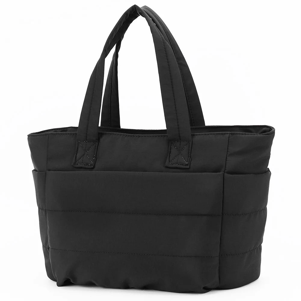 Puffer Tote Bag for Women Lightweight Down Cotton Padded Crossbody Bag Large Capacity