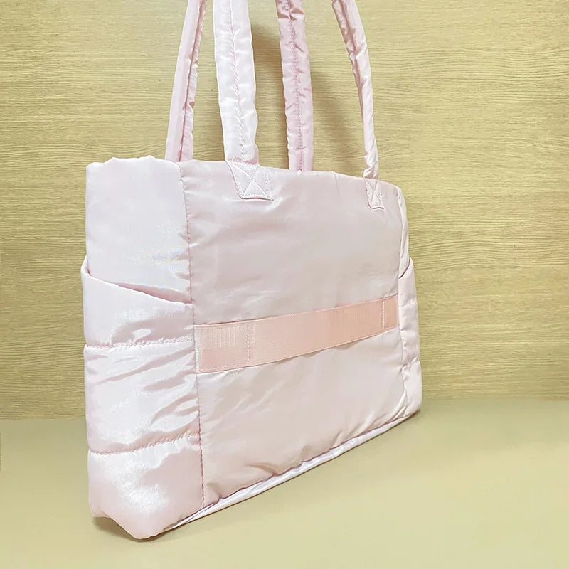 2025 New Women Fashion Shopping Bag Large Capacity Nylon Retro Shoulder Bag