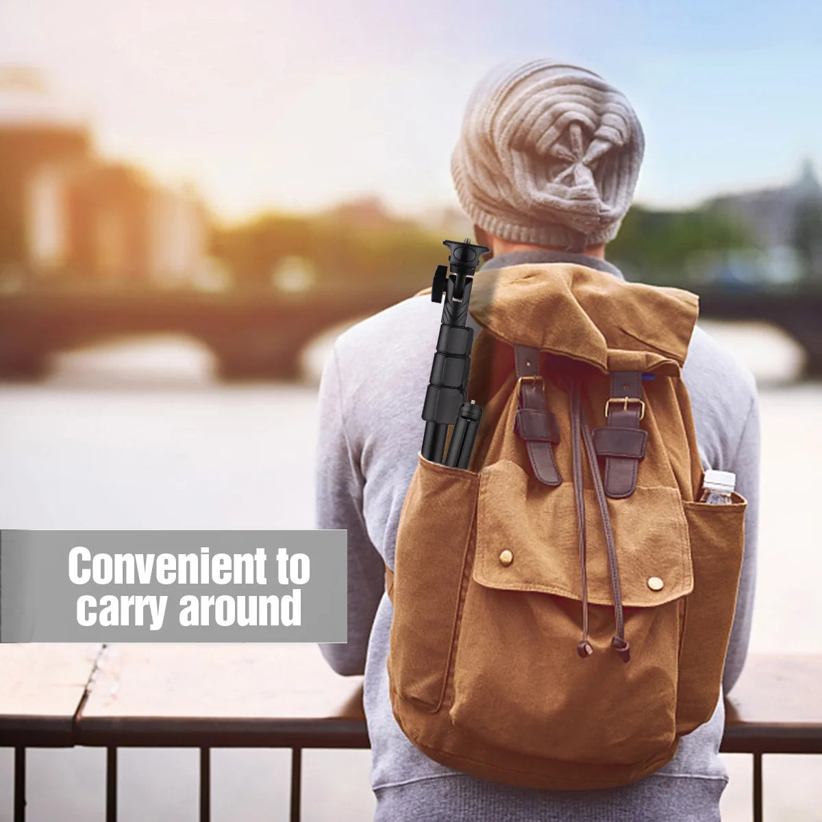 54-in Extendable Selfie Stick Tripod Stand Aluminum Alloy with Phone Holder Mount Adapter Remote Shutter