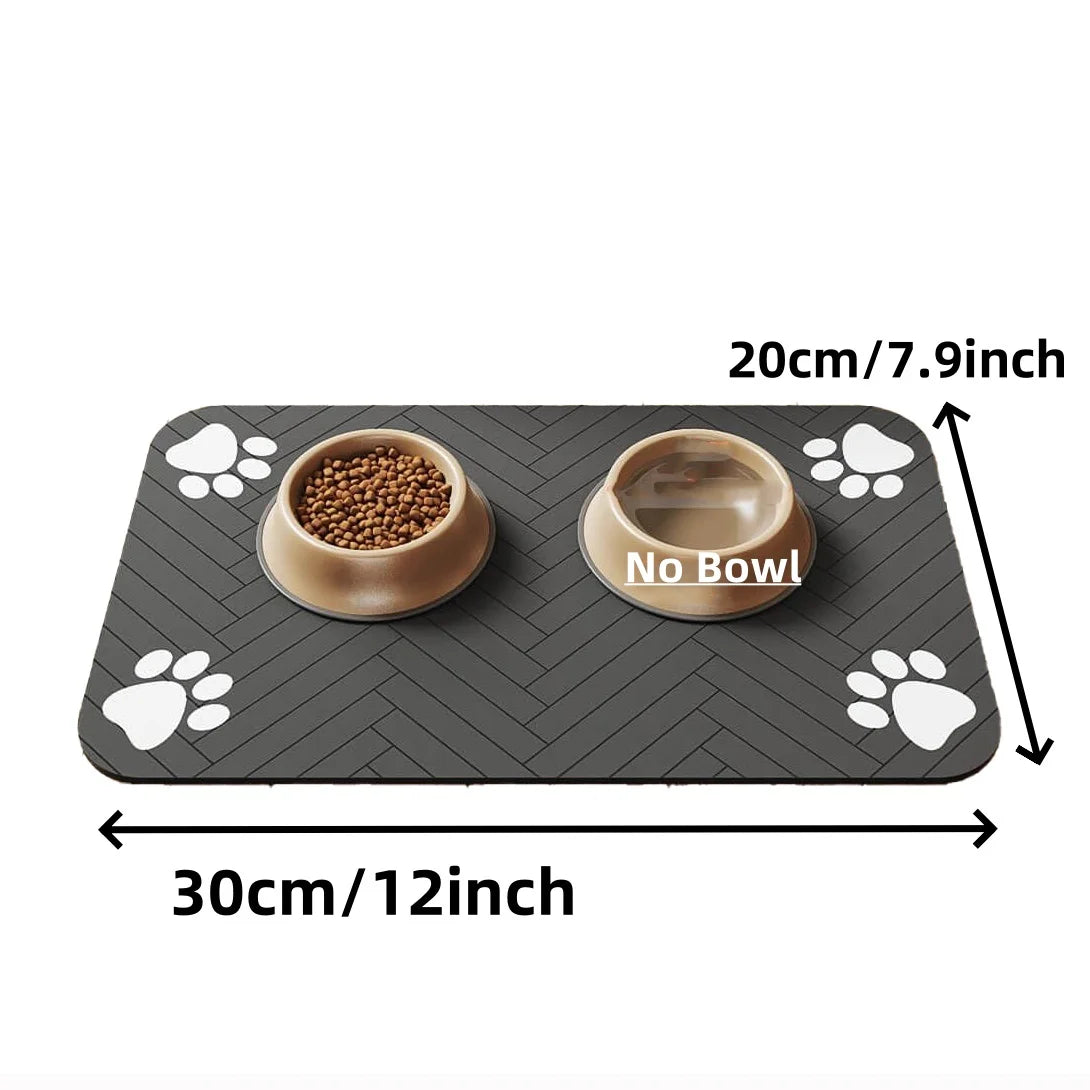 Pet Feeding Mat-Absorbent Pet Placemat for Food and Water Bowl, with Waterproof Rubber Backing, Quick Dry Water Mat