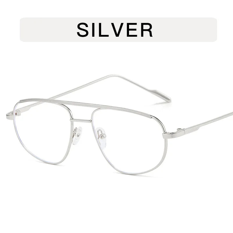 Metal Punk Square Pilot Luxury Brand Metal Half Frame Sunglasses Gradient Shades