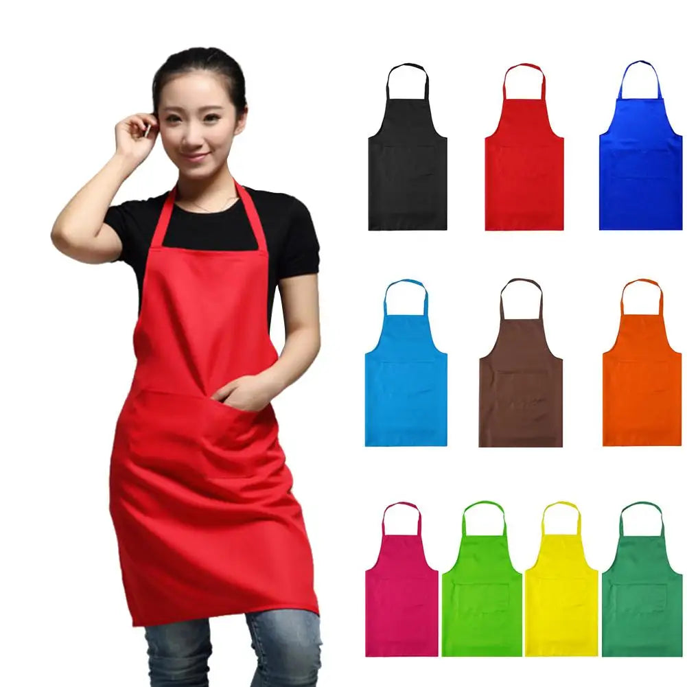 Polyester + Cotton Blend Sleeveless Apron With Big Pocket