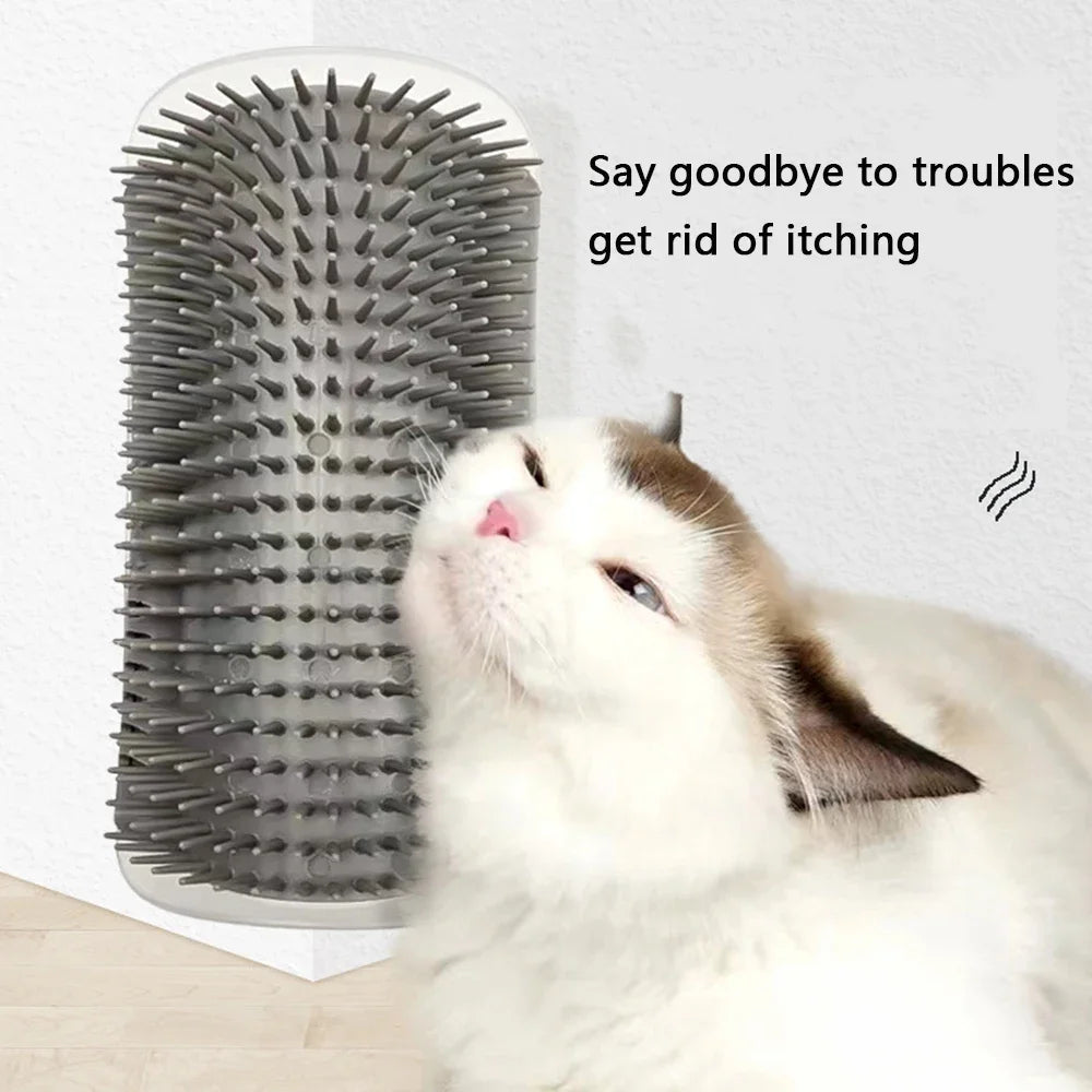 Cat Brush Comb Massage Self Groomer with Catnip