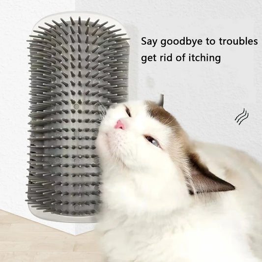 Cat Brush Comb Massage Self Groomer with Catnip