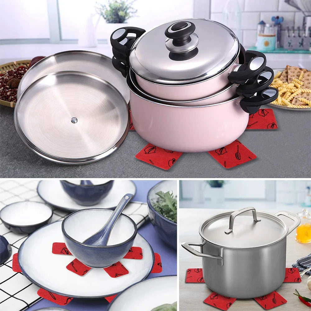 15/12Pc Pot Pan Protectors Non-stick Divider Pads Prevent Scratching Protect Surfaces for Cookware Kitchen Accessories