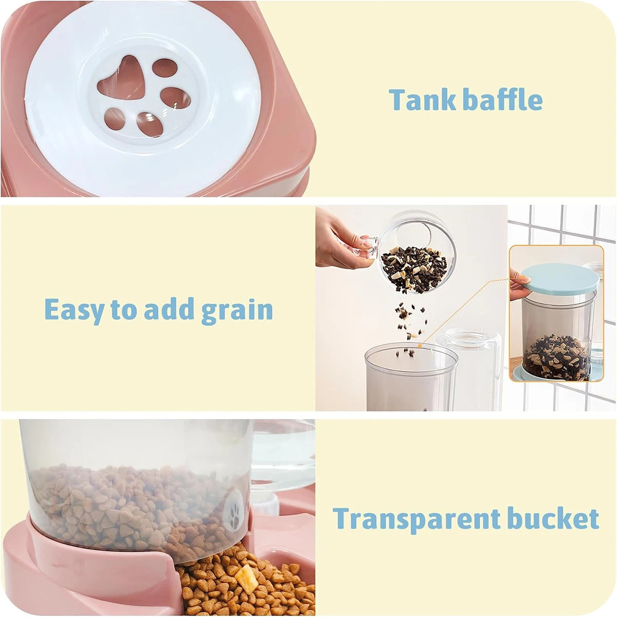 2 In 1 Tilted Automatic Gravity Pet Feeder Water Dispenser Set
