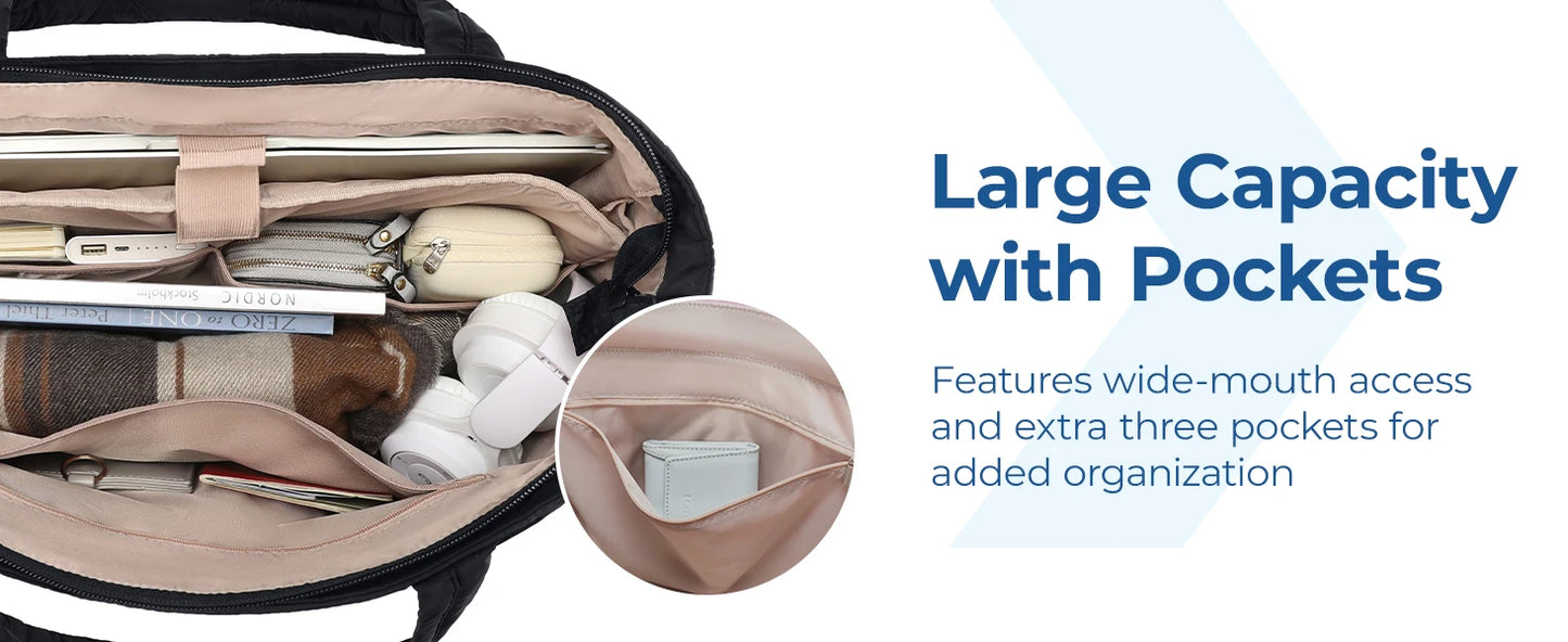 The Bubble Tote Bag Cotton Padded Quilting Puffy Shoulder Purse