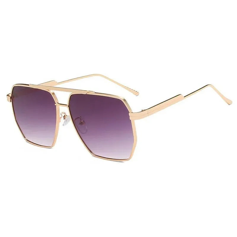 Vintage Fashion Luxury Brand Design Metal Sunglasses Men Women UV400