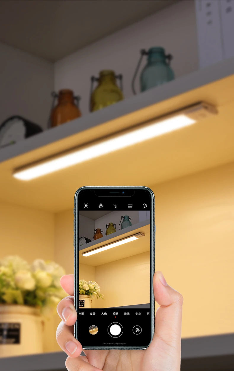 LED Cabinet Light USB Type-C Rechargeable Motion Sensor Led Lamp 10cm/20cm/30cm/40cm/50cm
