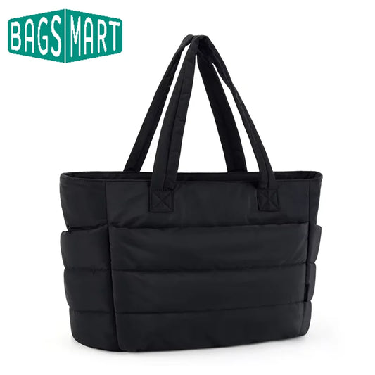 Tote Bag Puffy Padded Bags Leisure Commuting Handbag Large Capacity Storage Organizer