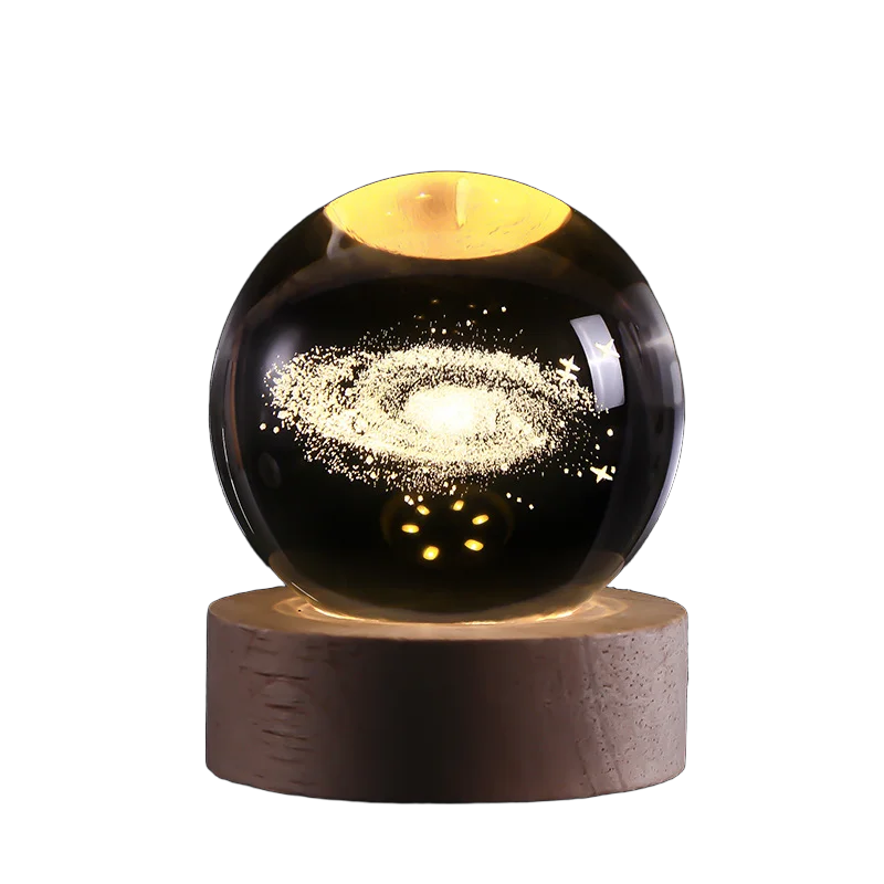2025 NEW 3D Crystal Ball Light Carving Solar System Galaxy Valentine's Day/ Birthday Gift LED Luminous Planet Night Lights