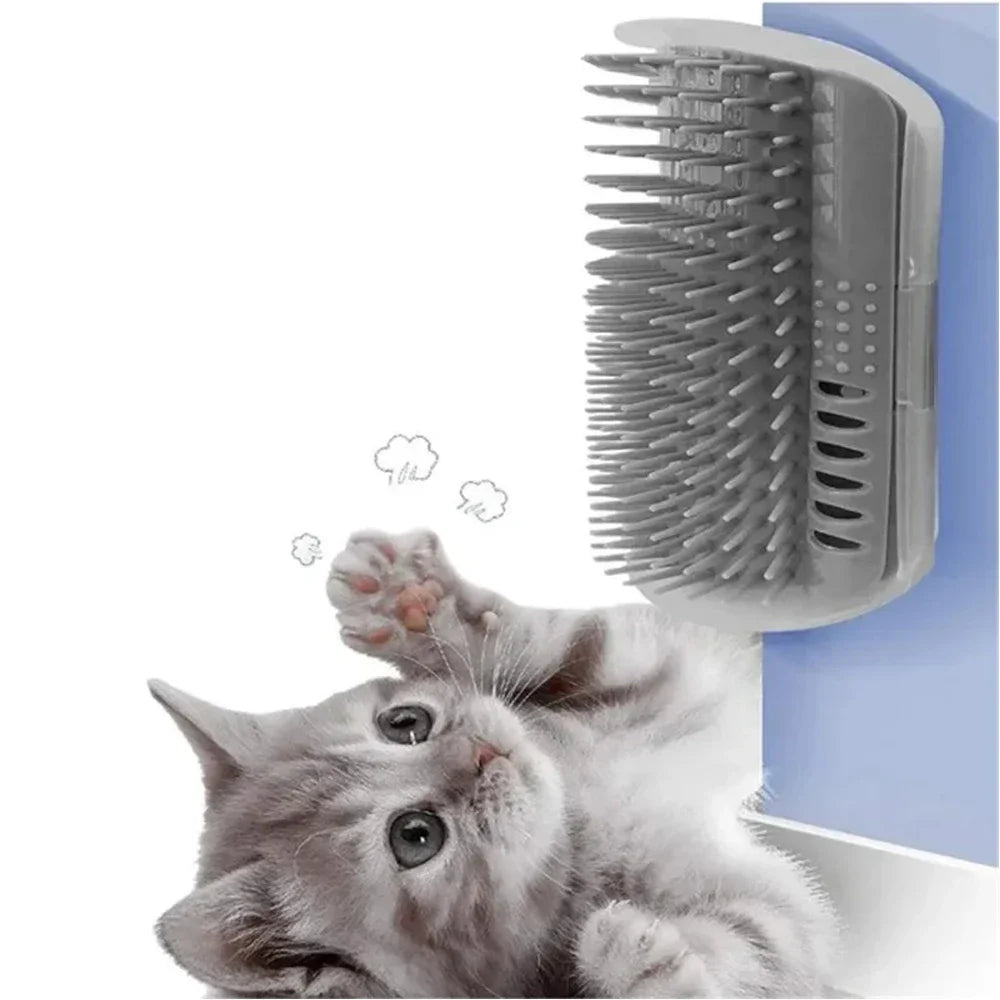 Cat Brush Comb Massage Self Groomer with Catnip