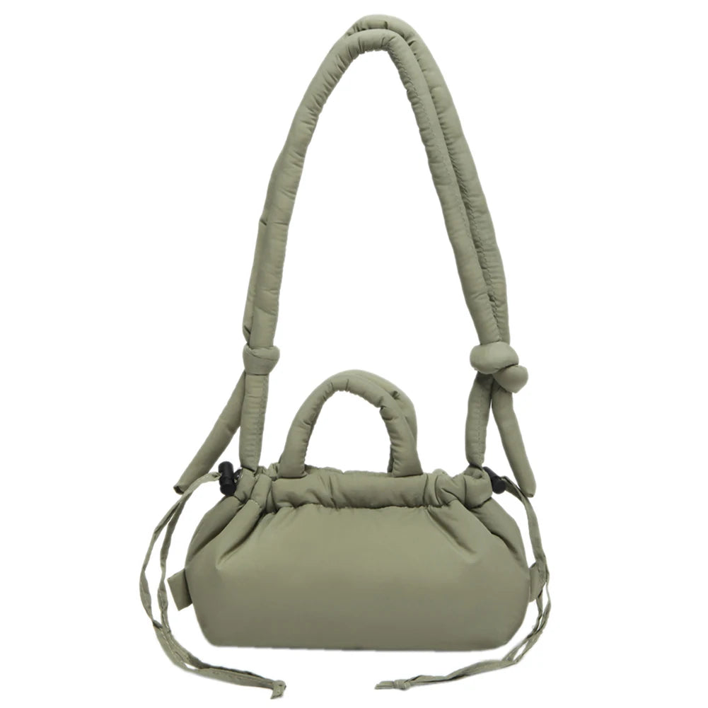 Puffer Tote Bag for Women Lightweight Down Cotton Padded Crossbody Bag Large Capacity