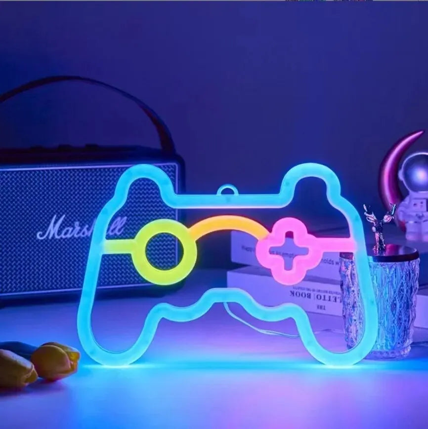 USB Game Console Handle Shape and Other Room Decoration LED Neon Lights