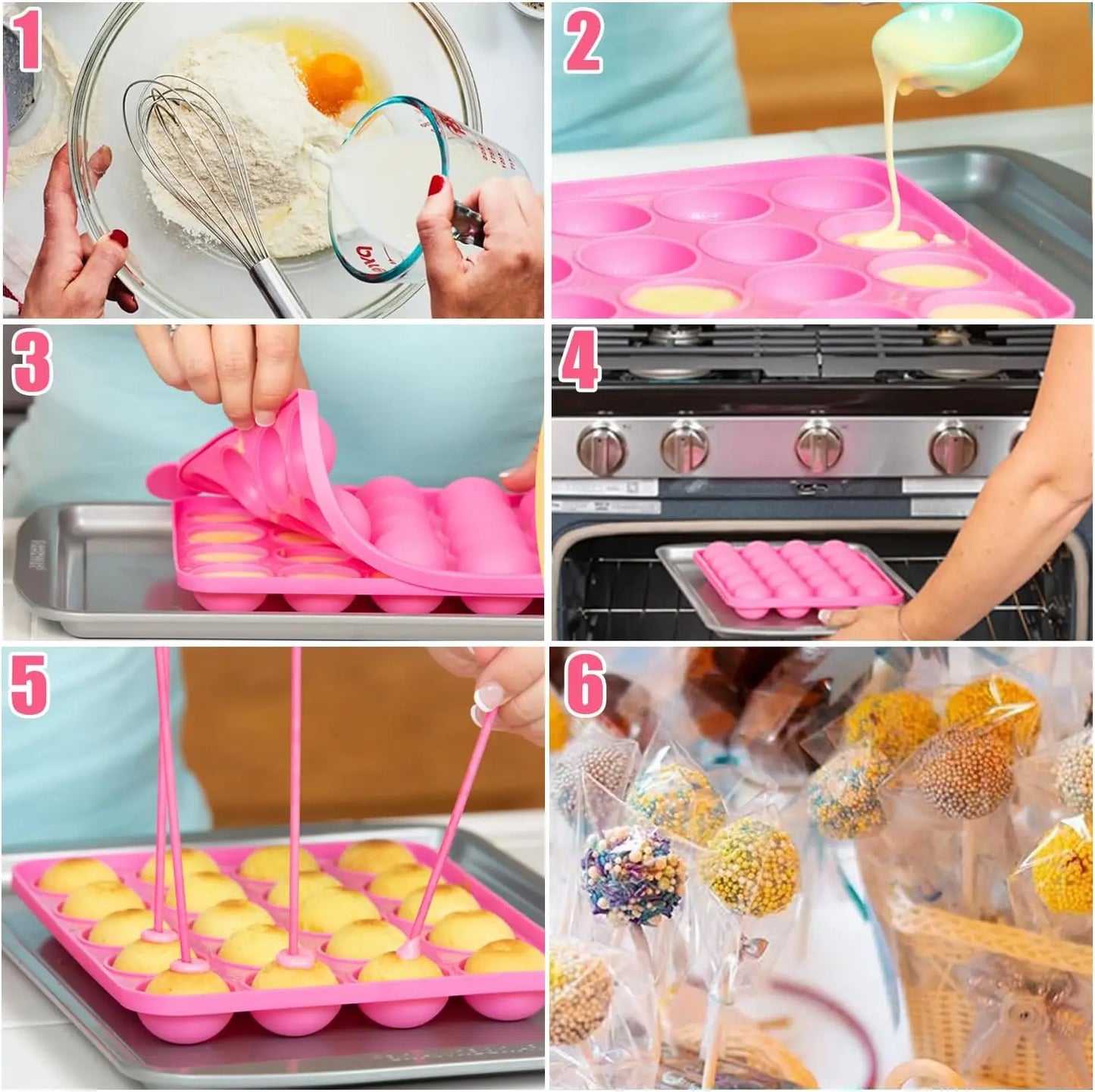 Cake Pop Mold Kit 717pcs Lollipop Cake Pop Making Set with Cake Pop Stand, Cake Pop Stick And Packaging, Decorating Pen