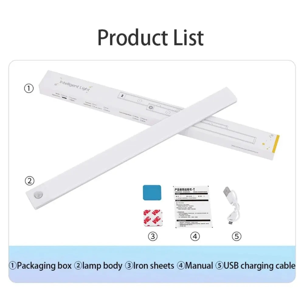 LED Cabinet Light USB Type-C Rechargeable Motion Sensor Led Lamp 10cm/20cm/30cm/40cm/50cm