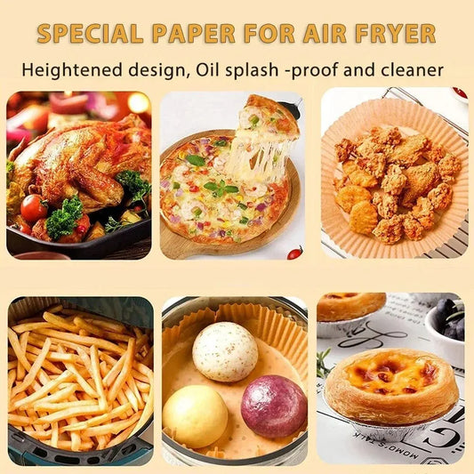50/100Pcs Air Fryer Disposable Paper Non-Stick Baking Papers Round Air-Fryer Paper Liners