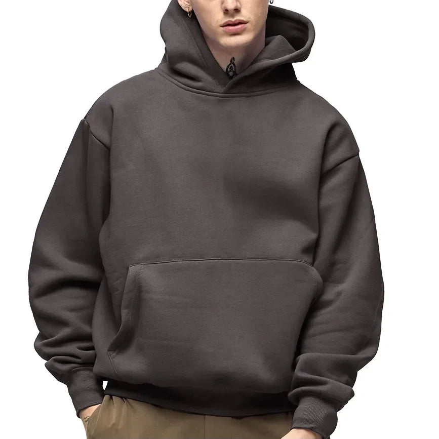 500GSM Heavy Weight Hoodies Casual Thick Cotton Solid Color