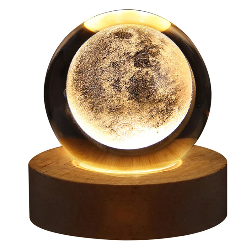 LED Night Light Milky Way Galaxy Solar System Crystal Ball Night Lamp Ambient Light