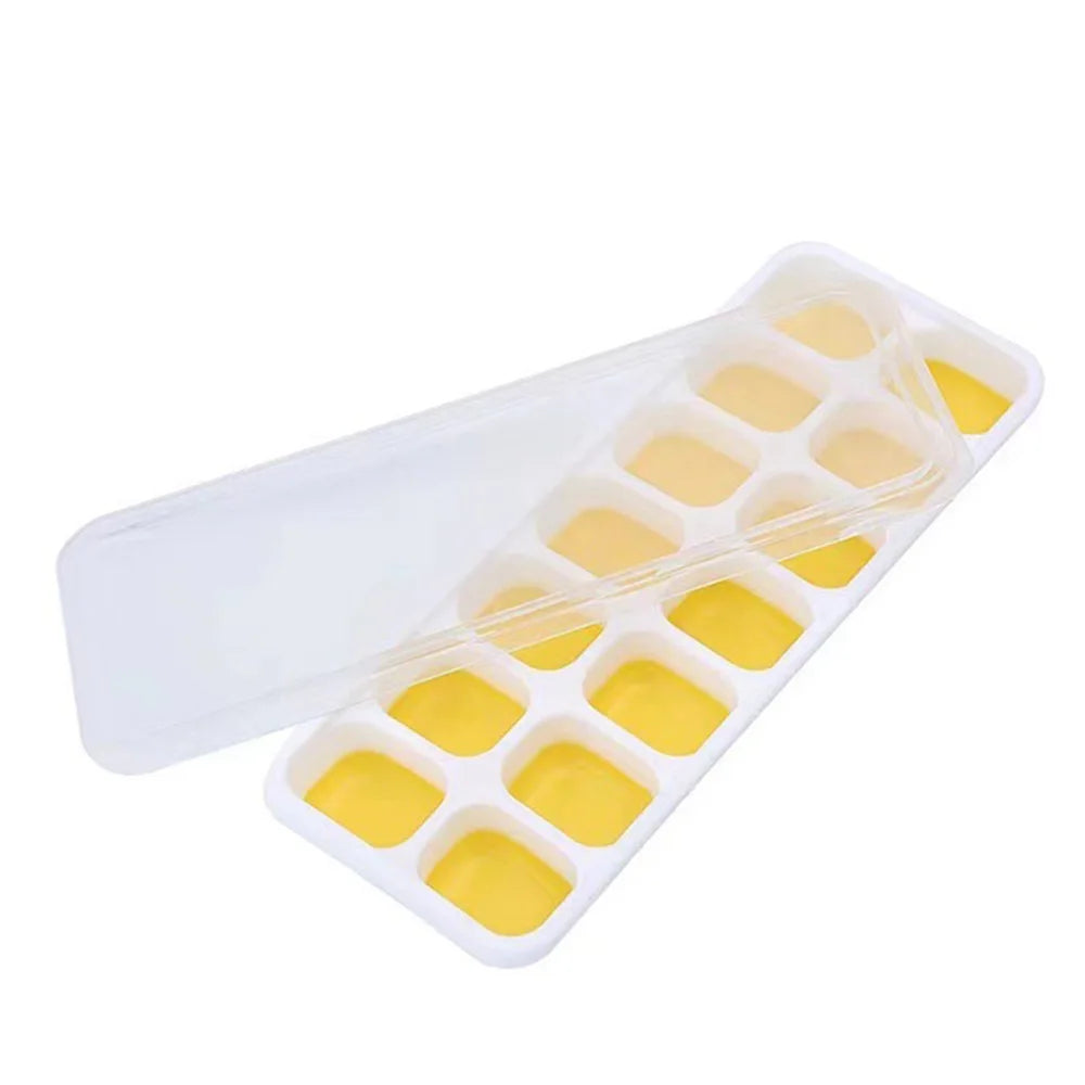 1PC 14 Grid Silicone Ice Cube Mold With Removable Lid