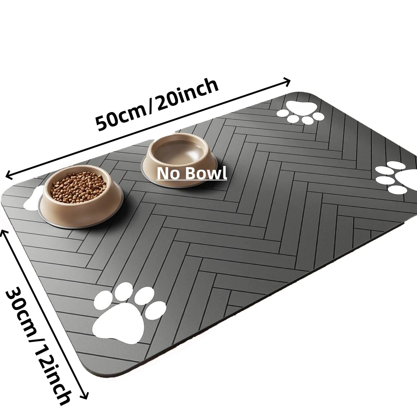 Pet Feeding Mat-Absorbent Pet Placemat for Food and Water Bowl, with Waterproof Rubber Backing, Quick Dry Water Mat