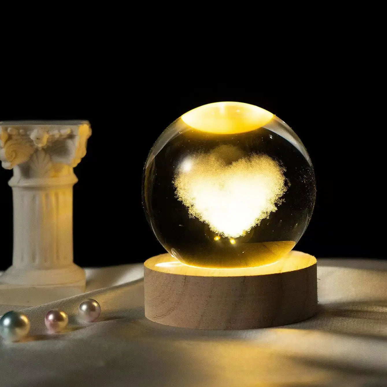 6CM 3D Crystal Ball Lamp With Galaxy And Planetary Projection USB Night Light For Bedroom Decor Plasma Ball Gift