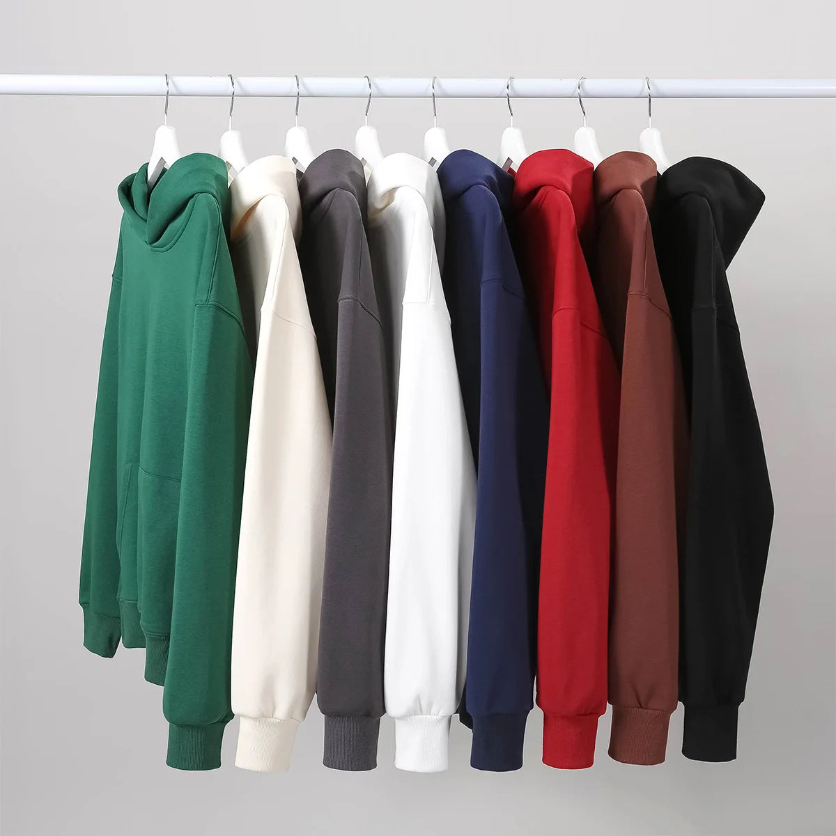 480gsm Heavy Weight Cotton Plus Velvet Hooded Sweater Thickened Tight Polar Fleece Pullover Hoodie