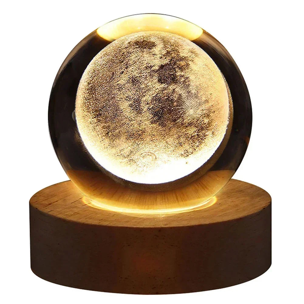 6CM 3D Crystal Ball Lamp With Galaxy And Planetary Projection USB Night Light For Bedroom Decor Plasma Ball Gift